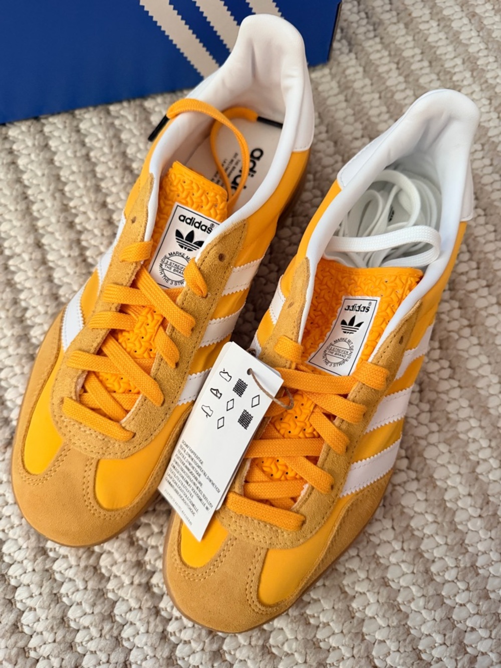 adidas Bright Blue Originals Shoe Box with White Trefoil
